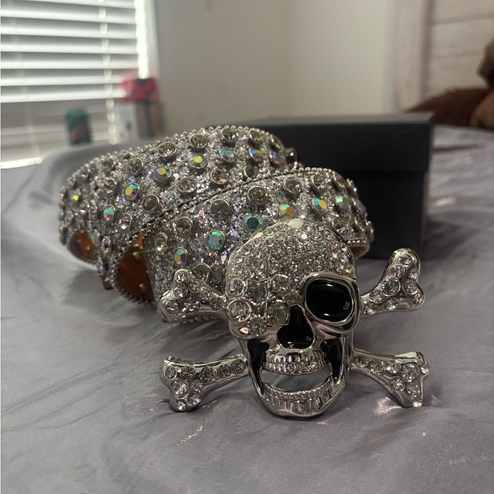 Rhinestone Skull and Crossbones Belt